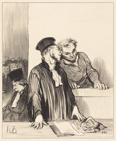 Here is the Public Ministry Telling You Unpleasant Things... by Honoré Daumier