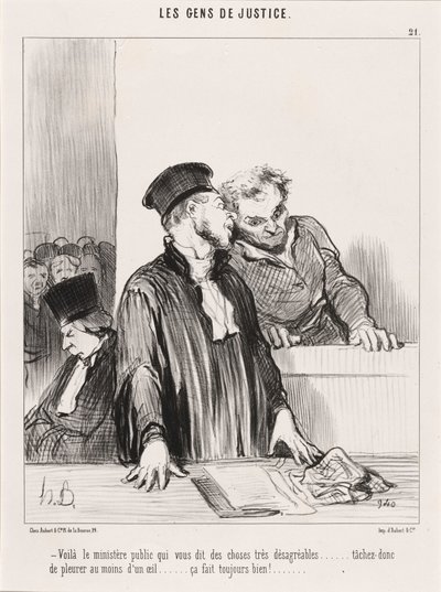 Here is the public prosecutor telling you unpleasant things... by Honoré Daumier