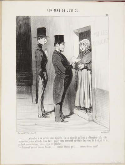 ...and speaking to her thus declared concierge... by Honoré Daumier