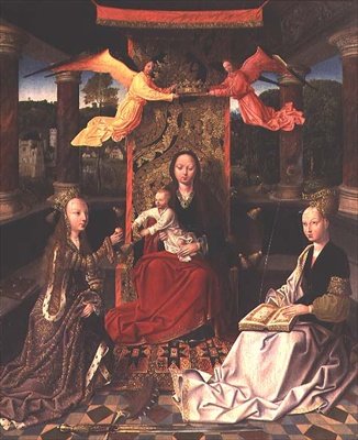 Madonna Enthroned with St. Catherine and St. Barbara by Hoogstraeten Master