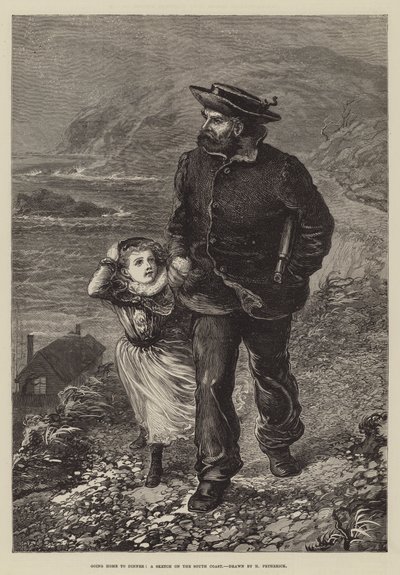 Going Home to Dinner, a Sketch on the South Coast by Horace Petherick