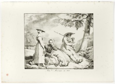 Scene of Auvergne in 1845 by Emile Jean Horace Vernet