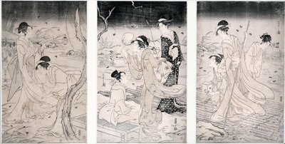 Hunting Fireflies at Nightfall, 1796-97 by Hosoda Eishi