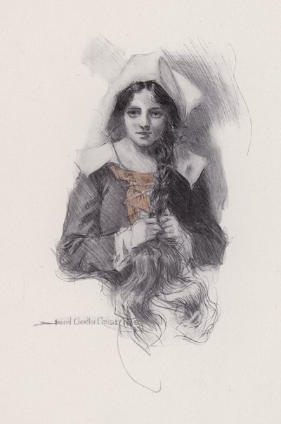 Illustration for Evangeline, A Tale of Arcadie, by Henry Wadsworth Longfellow by Howard Chandler (after) Christy