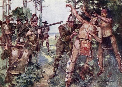 Illustration for The Courtship of Miles Standish by Henry Wadsworth Longfellow by Howard Chandler (after) Christy