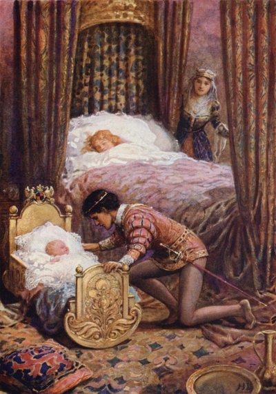 He bent down to kiss the little baby from 
