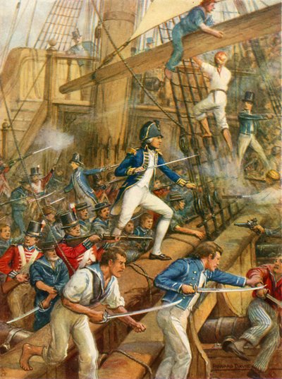 Nelson Boarding the San Nicolas by Howard Davie