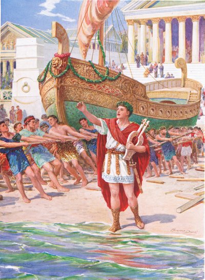 Then Orpheus took his harp and began his magic song, illustration for 