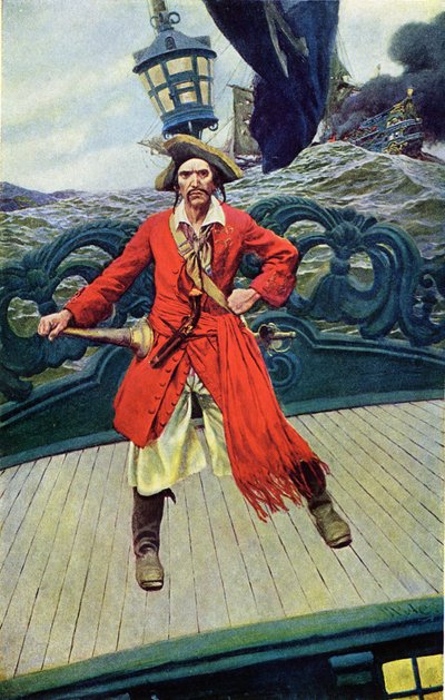 Captain Keith on the deck of his ship. Illustration from 