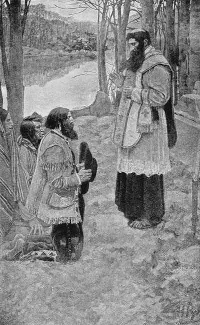 Father Hennepin Celebrating Mass, illustration from 