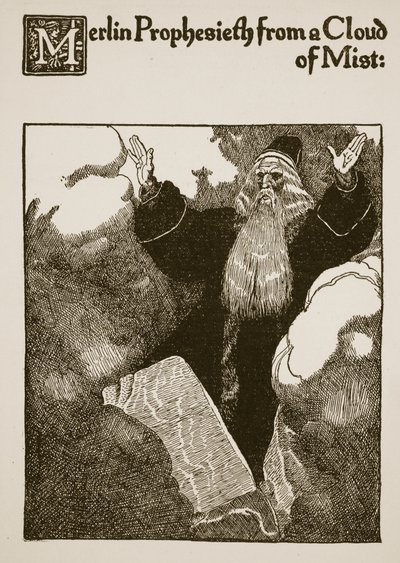 Merlin Prophesieth from a Cloud of Mist, Illustration from 