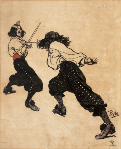 Study for Poster and Book Cover for To Have and to Hold by Howard Pyle