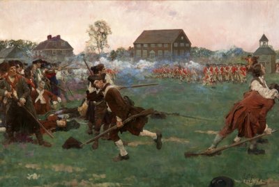 The Fight on Lexington Common, April 19, 1775 by Howard Pyle