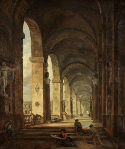 A Capriccio of Roman Architecture by Hubert Robert
