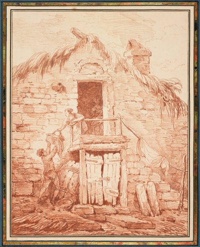 A Stone Cottage by Hubert Robert