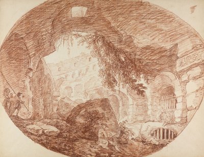 An Artist Seated in the Ruins of the Colosseum, c.1759 by Hubert Robert