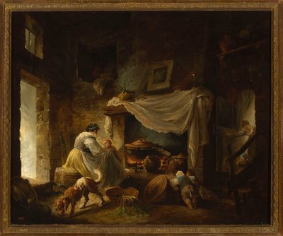 Peasant Kitchen in Ruins (Italian Kitchen) by Hubert Robert