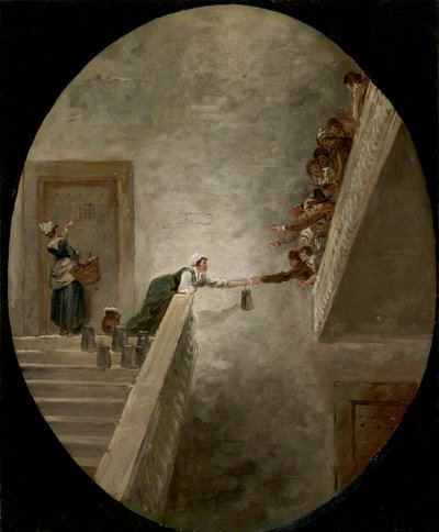 The Distribution of Milk at Saint-Lazare Prison by Hubert Robert