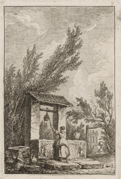 Plate Seven from Evenings in Rome by Hubert Robert