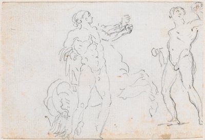 Two Studies of the Statue of Alexander and Bucephalus by Hubert Robert