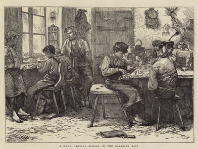 A Wood Carving School in the Bavarian Alps by Hubert von Herkomer