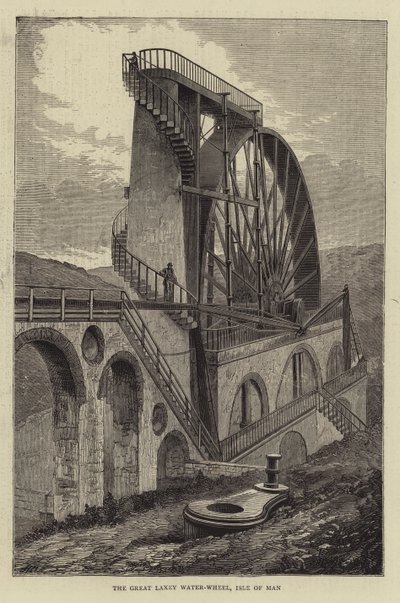 The Great Laxey Water-Wheel, Isle of Man by Hubert von Herkomer