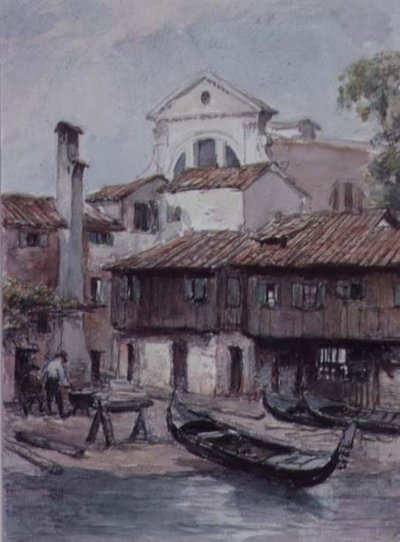 Shipyard near the Church of San Trovaso, Venice by Hugh Carter