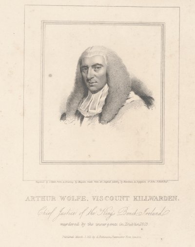 Arthur Wolfe, Viscount Killwarden, engraved by G. Robinson by Hugh Douglas Hamilton