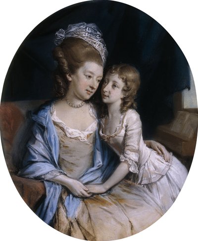 Portrait of a Mother and Child by Hugh Douglas Hamilton