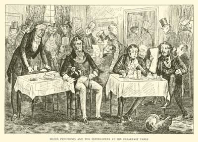 Major Pendennis and the Interlopers at his Breakfast Table by Hugh Thomson