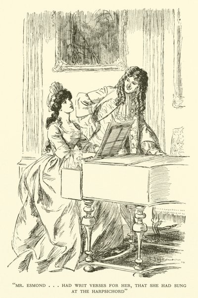 Mr. Esmond...Had Written Verses for Her, That She Had Sung at the Harpsichord (engraving) by Hugh Thomson