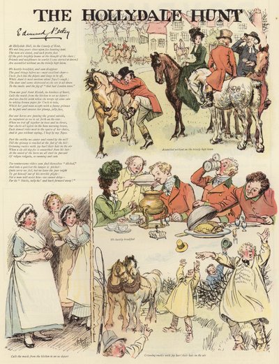Series of Illustrations Depicting the Hollydale Hunt by Hugh Thomson