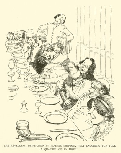 The Revellers, Bewitched by Mother Shipton, "Sat Laughing for Full a Quarter of an Hour" by Hugh Thomson