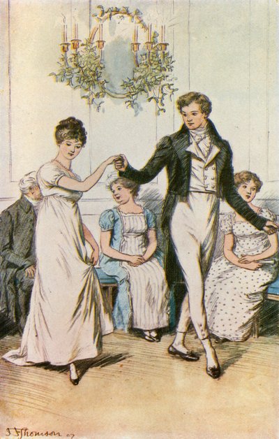 The Young Squire Leading Off with Miss Nancy for Partners by Hugh Thomson