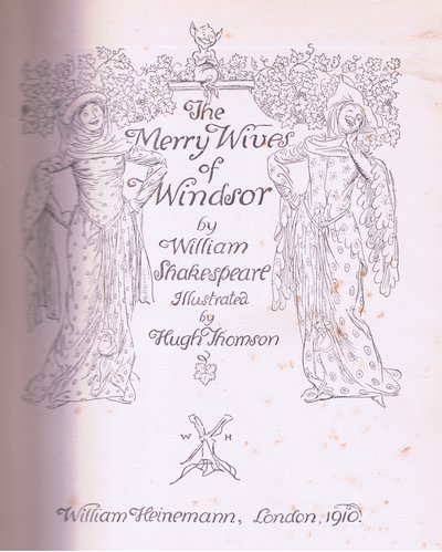 Title page design, illustration from The Merry Wives of Windsor by Hugh Thomson