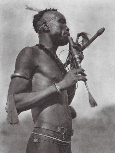 Africa: Niambara flute-player by Hugo Adolf Bernatzik