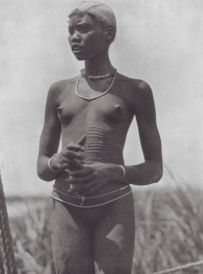 Africa: Nuer girl with ornamental scars by Hugo Adolf Bernatzik