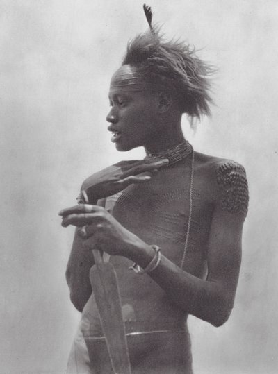 Africa: Nuer Warrior with Tribal Mark on Forehead by Hugo Adolf Bernatzik