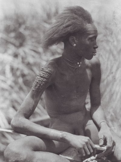 Africa: Nuer with hair dyed red by Hugo Adolf Bernatzik