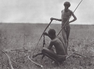 Africa: Shilluk warriors resting by Hugo Adolf Bernatzik