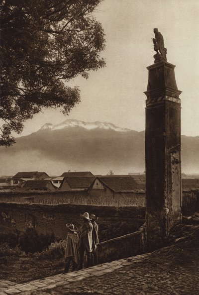 Mexico: Amecameca with Iztaccihuatl by Hugo Brehme