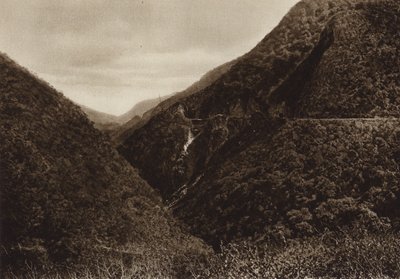Mexico: Las Canoas, Section of railway and Tamasopo ravine by Hugo Brehme