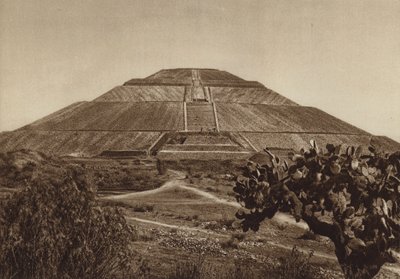 Mexico: San Juan Teotihuacan, Western facade by Hugo Brehme