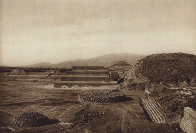 Mexico: San Juan Teotihuacan, View of the Citadel Terraces by Hugo Brehme