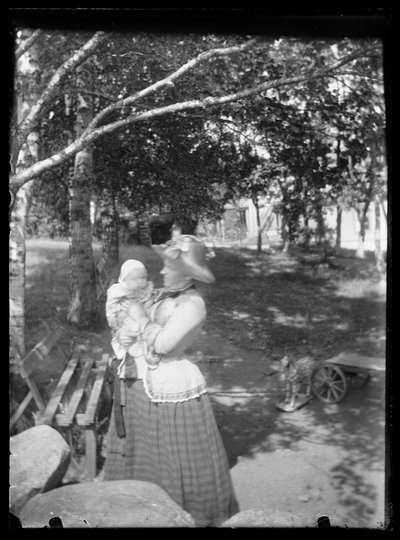 Lilli and Laine Simberg in the Park by Hugo Simberg