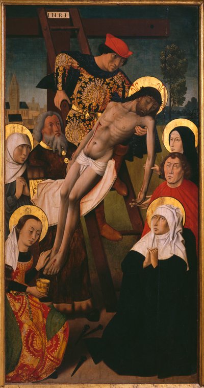 Passion Triptych, the Descent from the Cross, right panel by Hugo van der (studio of) Goes