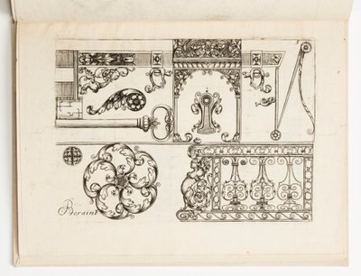 Plate 5, from Various Designs for Locksmiths by Hugues Brisville