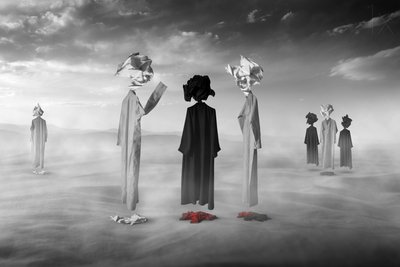 Surreal Desert Figures by Hussain Buhligaha