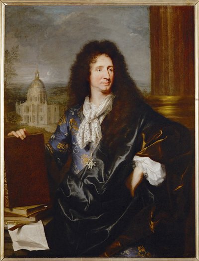 Jules Hardouin-Mansart, First Architect and Supervisor of the Royal Buildings, painted 1685 by Hyacinthe Francois Rigaud