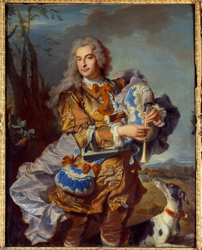 Portrait of the President a Mortar of Gueidan in Celadon or Musette Player by Hyacinthe Francois Rigaud